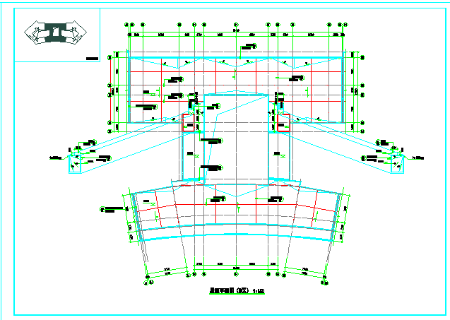 2.4万平米三段6层框架结构组合式教学楼全套平面设计CAD图纸_图1