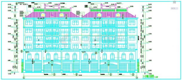 4100平米六层框架商住楼全套建筑设计CAD图纸（1-2层商用/含阁楼）-图二