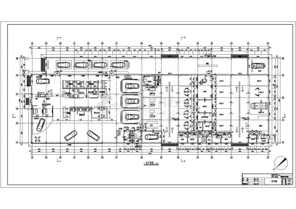 纳智捷汽车2层4S店修车库建筑设计施工图-图二