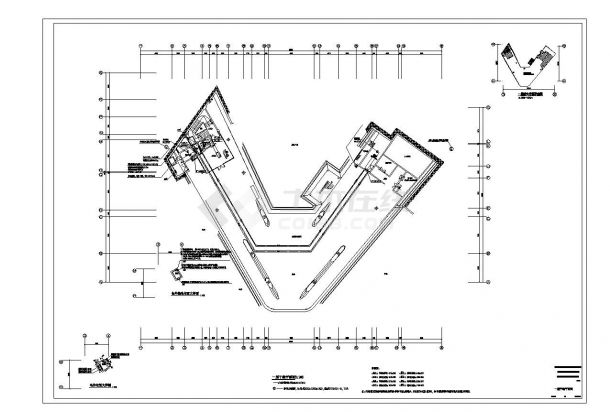 某中海秦皇寺售楼部公园配套CAD建筑施工图-图二