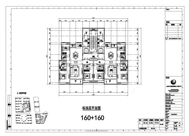 某住房户型一梯二户平面布置图-图一