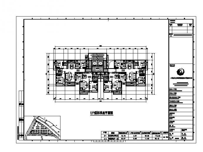 山东临沂283亩项目高层户型三房两厅布置图_图1