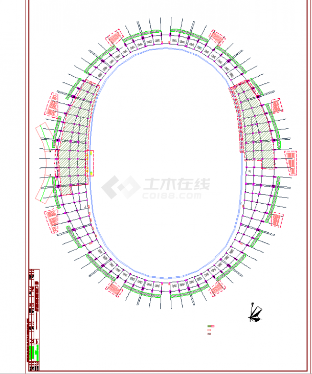 某地广东现代体育场升级改造建筑竣工图CAD图纸-图一
