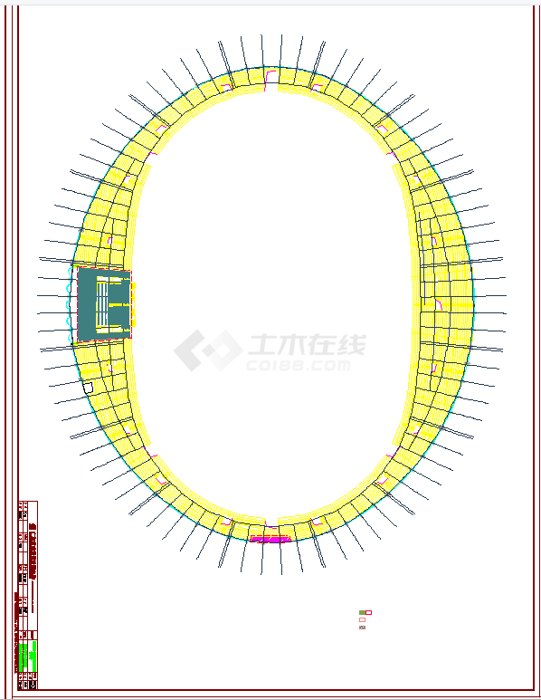 某地广东现代体育场升级改造建筑竣工图CAD图纸-图二