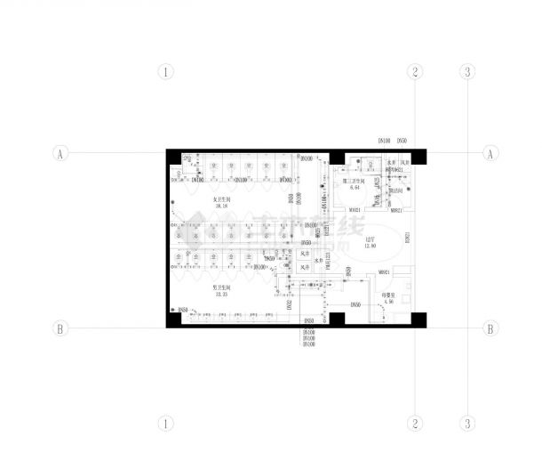 PL给排水_标准层_卫生间标准模块B(1)CAD图.dwg-图一