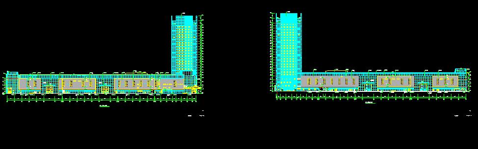 24层酒店及商业中心（含游泳池）建筑设计施工图