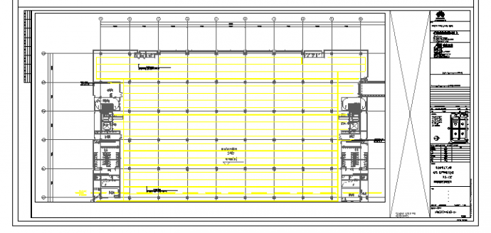 工业厂房-电气-生产用房(大)15三层-照明线槽平面布置图_图1