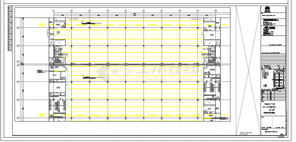 工业厂房-电气-生产用房(大)15三层-照明线槽平面布置图-图二