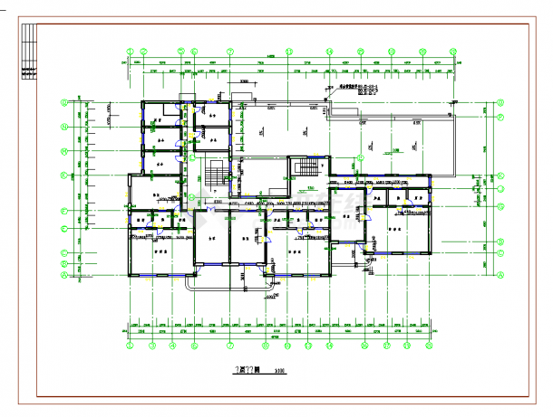某地六班幼儿园建筑图CAD图纸-图二