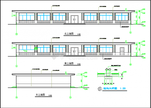 某地餐厅设计建筑图CAD图纸-图一