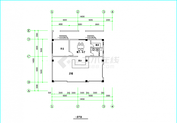 某地多层商住楼建筑图CAD图纸-图二