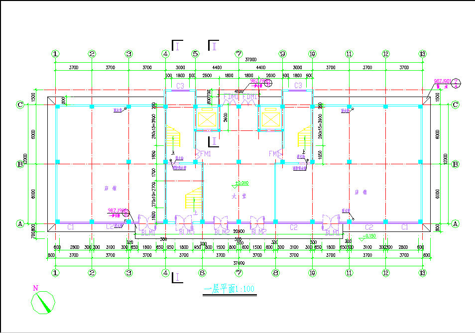 某地商业综合楼施工图CAD图纸