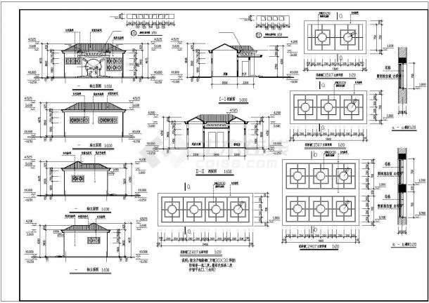 1层砖混结构公厕建筑施工图-图一