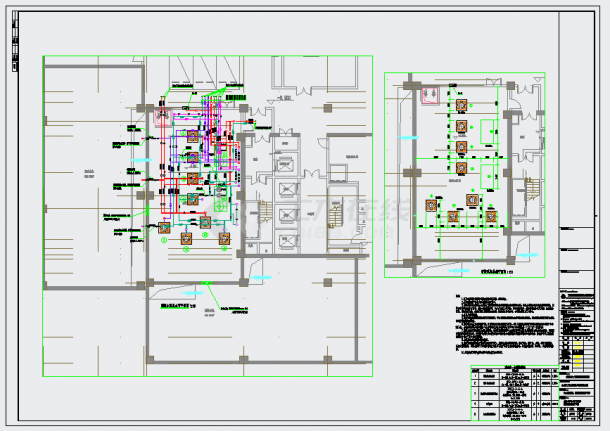 某地产业科研用房给排水地下室CAD图纸-图二