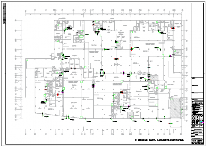 某地工业创投孵化产业园人防战时地下室给排水预留预埋CAD图纸_图1