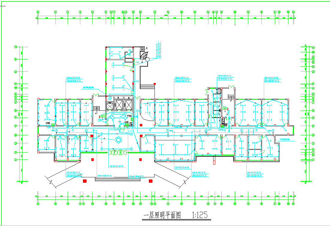 某地医院住院楼电气施工图CAD图纸