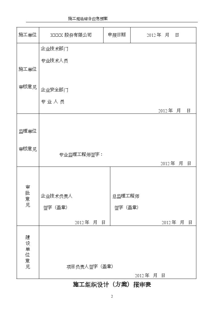 内蒙古高层商业大厦施工现场综合应急预案-图二