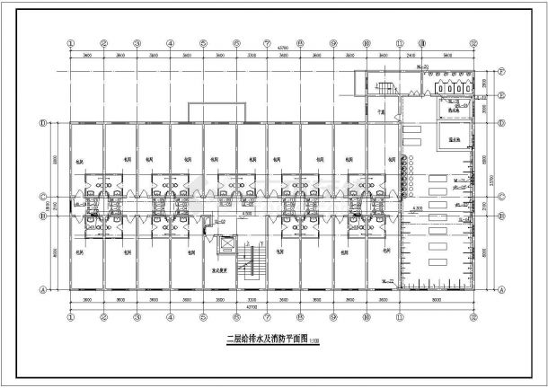 青岛多功能会所给排水设计图-图二