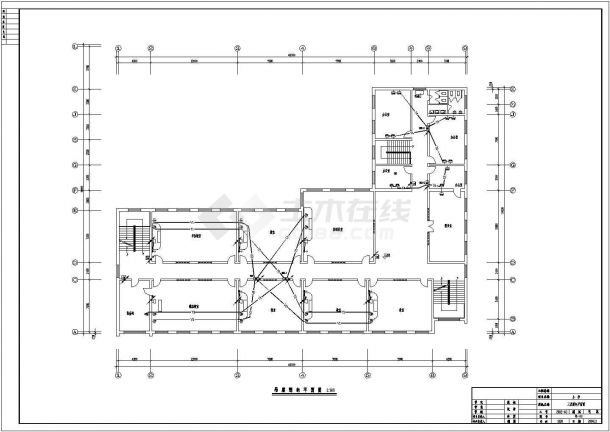 某砖混结构四层教学楼配电设计cad全套电气施工图（含设计说明，含弱电设计）-图二