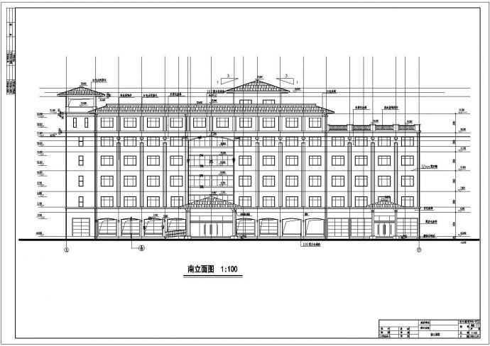 某六层框架结构大型酒店设计cad全套建筑施工图（含设计说明）_图1