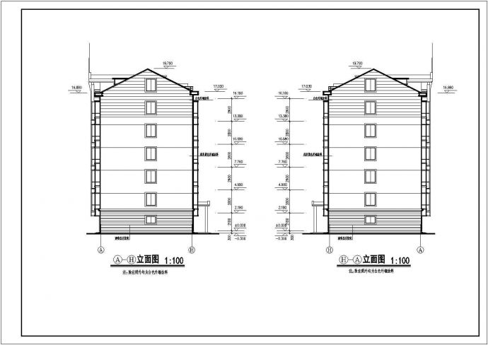 某六层带阁楼层砖混结构住宅楼设计cad全套建筑施工图（ 含设计说明）_图1