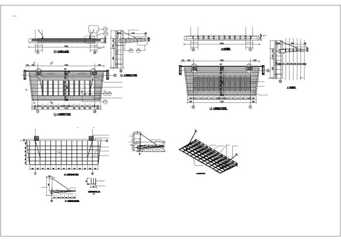 某大厦斜拉钢结构雨棚施工图CAD._图1