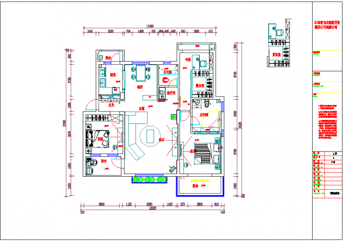 某地奥林匹克花园住宅户型施工图CAD图纸_图1