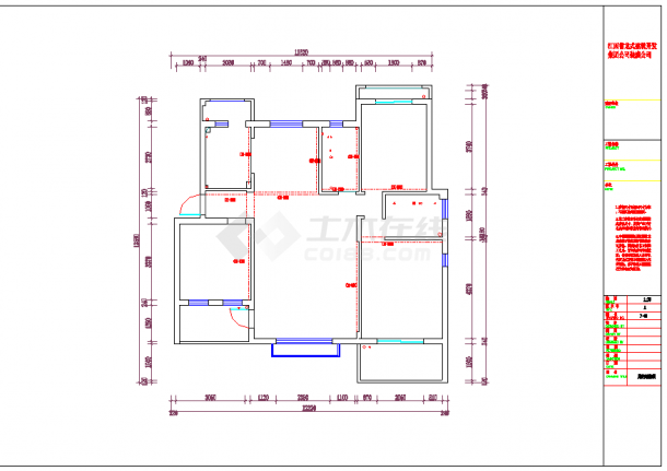 某地奥林匹克花园住宅户型施工图CAD图纸-图二