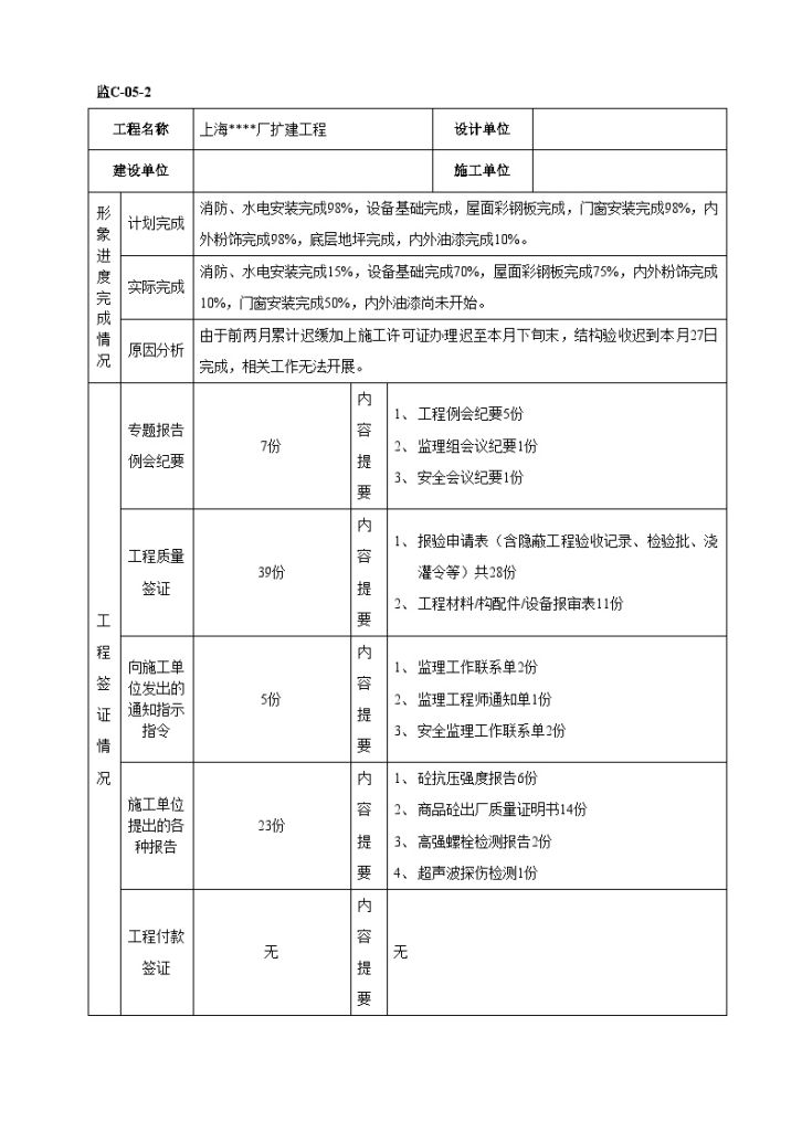 上海某厂房扩建工程监理月报第5期-图二