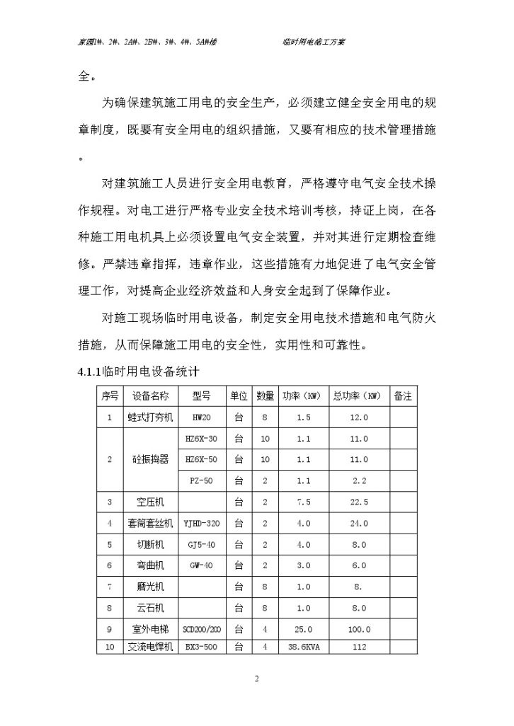 某小区多座住宅楼工程临时用电施工方案-图二