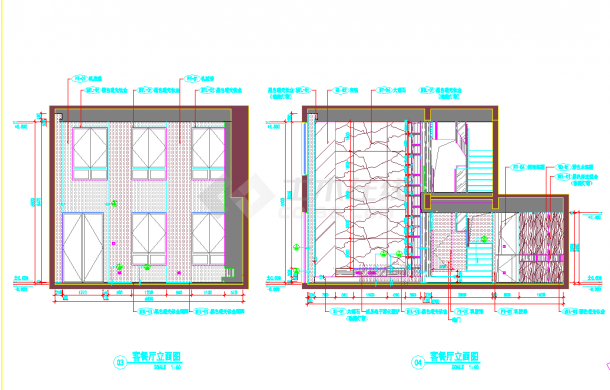 某地上海湖语森林安亭别墅样板间立面图CAD图纸-图二