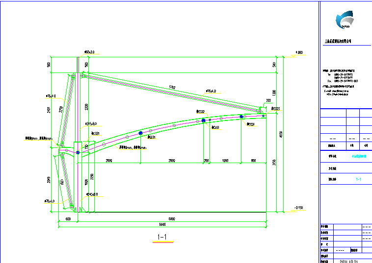 舟山膜结构车棚施工图（平膜带拱）施工图