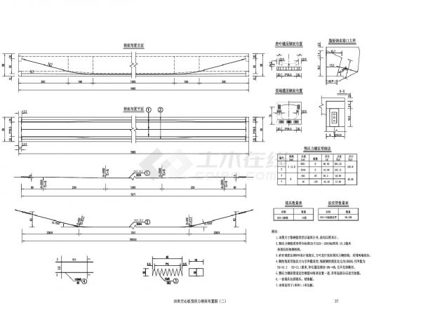 S1－36-37-20米板预应力钢束布置图-图二