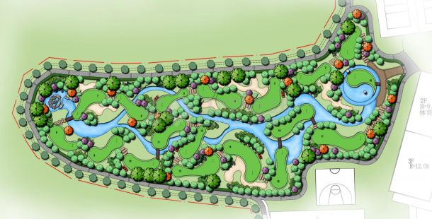 SPQT-02-灵谷大川绘制-贵阳·某迷你高尔夫球场全套CAD施工图-图一
