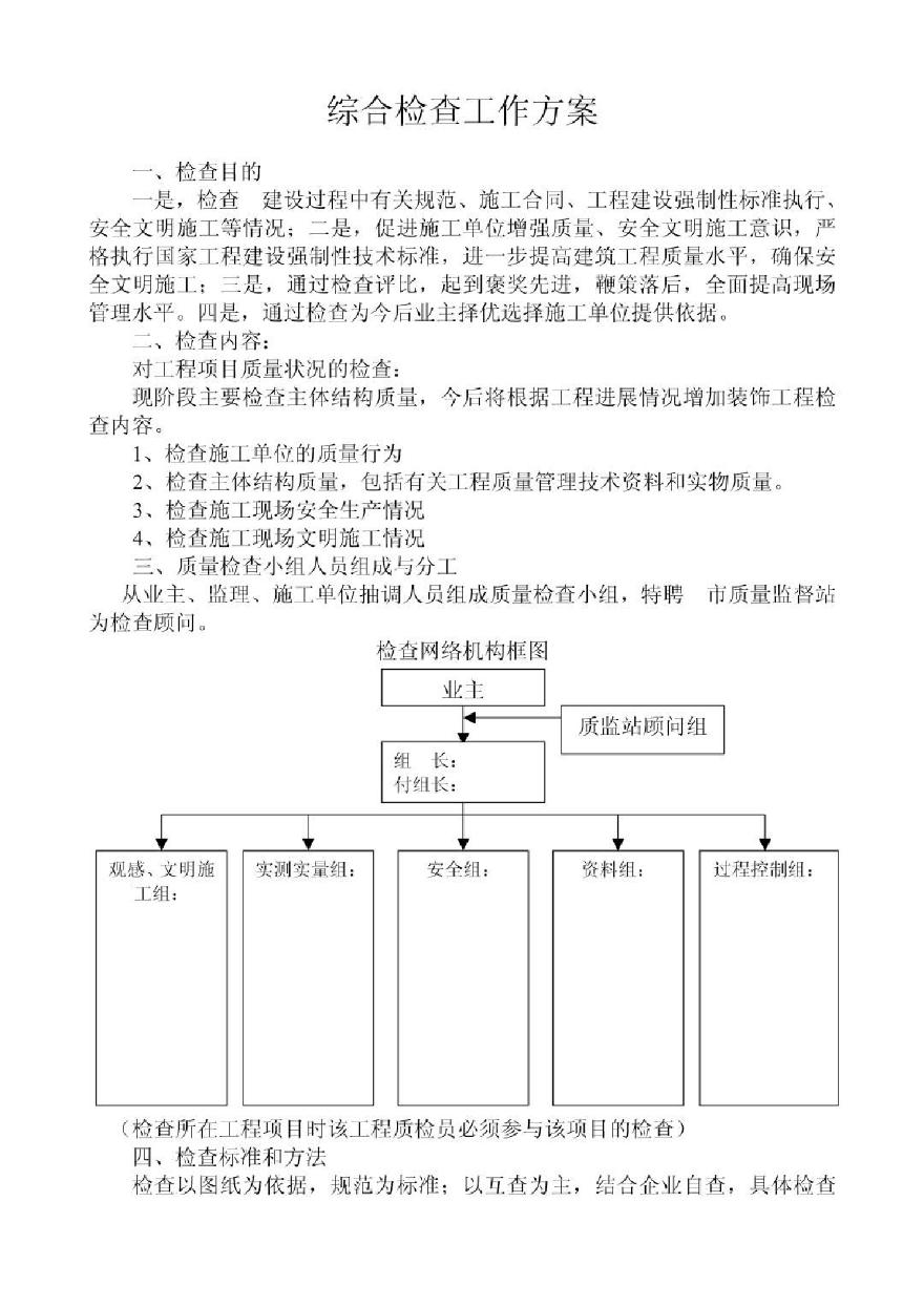 质量安全检查小组工作方案-图二