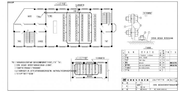 108-03主控室-通信机房及集控室铜排接地网布置图_图1