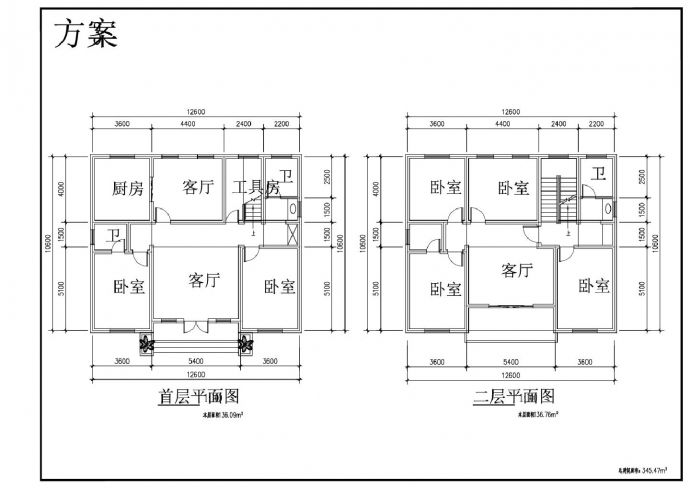 三层346平方米徽派独栋别墅CAD_图1