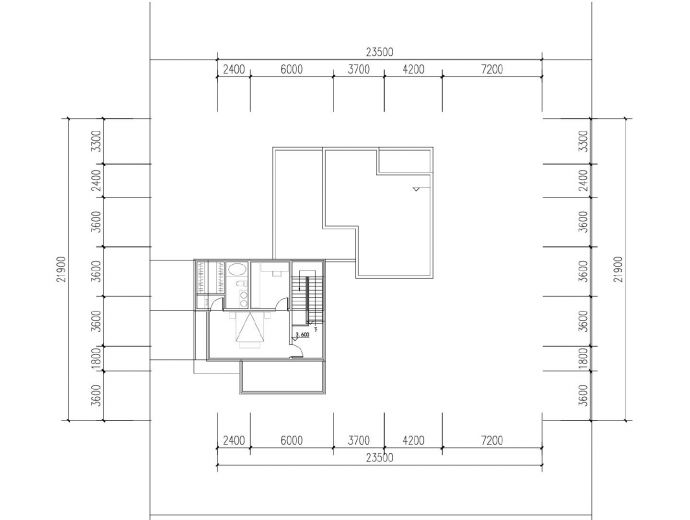 五层600平方米独栋别墅坡地建筑CAD_图1