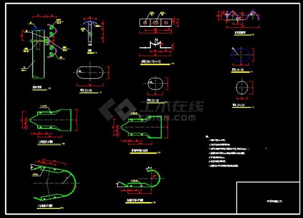 适用于公路的波形护栏构造CAD图-图二