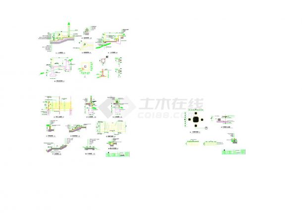 中式 四角古建亭 小青蛙 石材及木板饰面 平立剖 节点 及结构全套施工图-图二