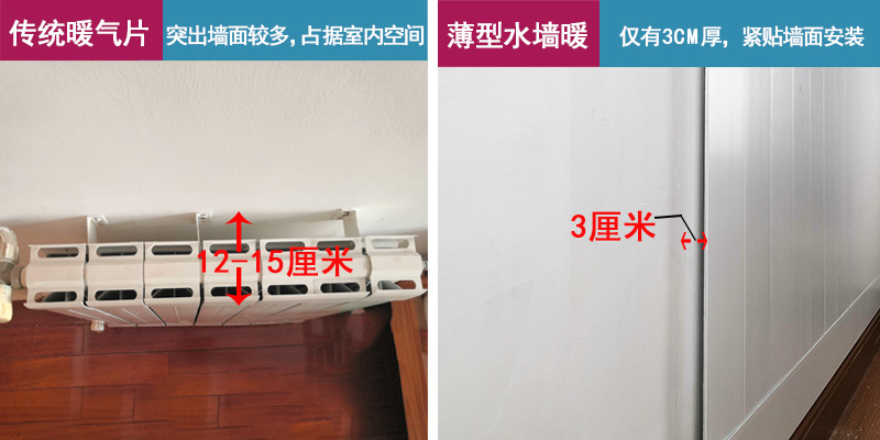 银屋护墙装饰板暖气片和传统暖气片厚薄比较.png