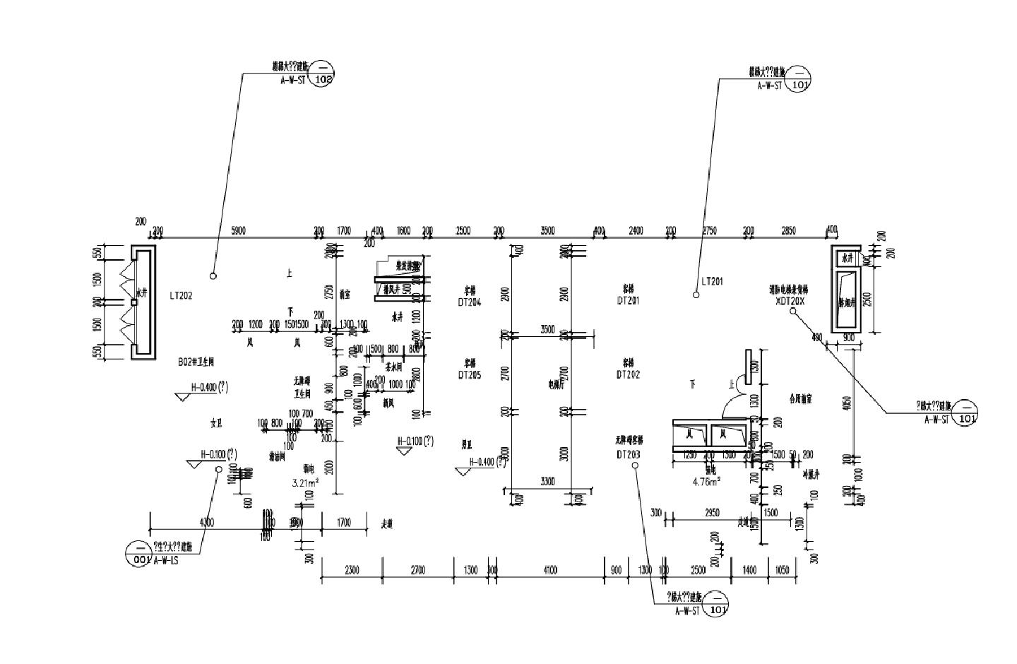 四川某办公楼17648-05-A-核心筒-2CAD图
