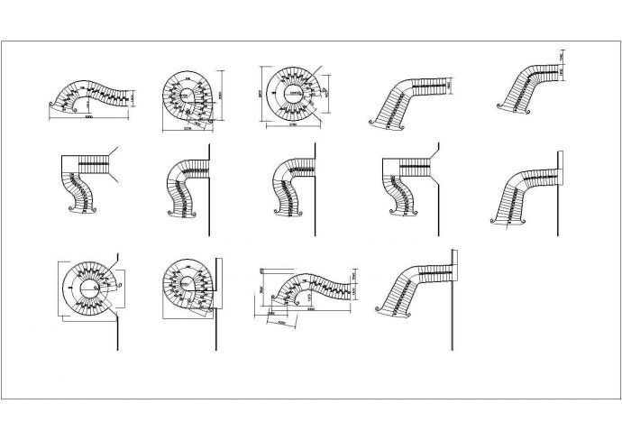 常用曲线造型楼梯平面图CAD_图1