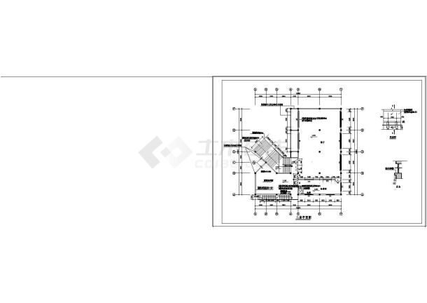 某地区西磁食堂设计建筑cad平面图-图一