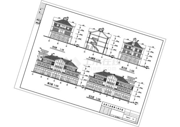 某地商业幼儿园建筑设计图（共17张）-图一