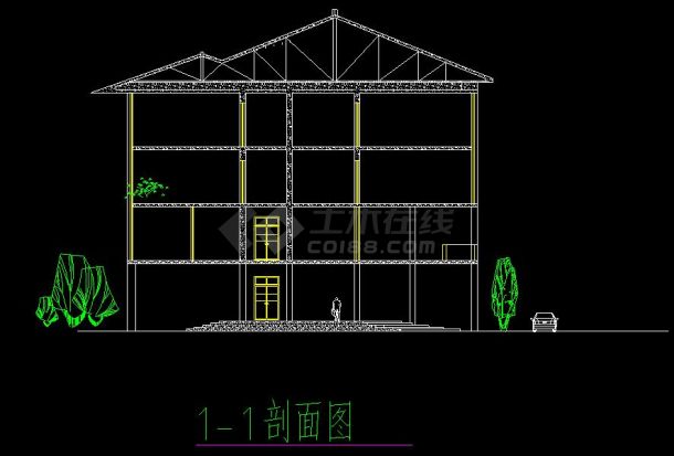 某休闲娱乐中心建筑设计cad施工图-图二