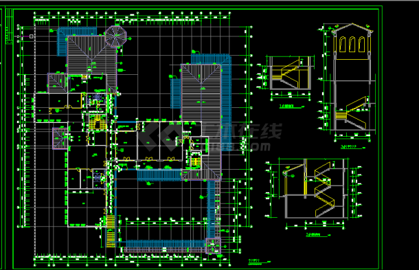 某会所房屋建筑施工CAD设计图纸-图二