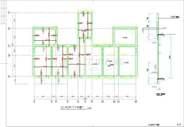 四层砌体结构住宅结构CAD方案设计施工图-图二