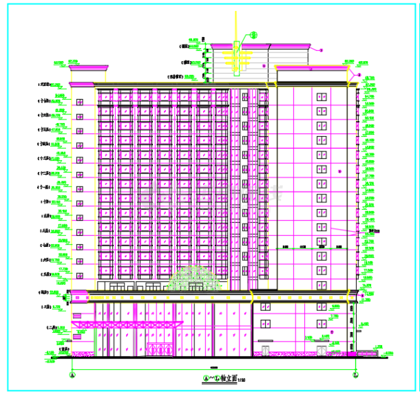 某十七层酒店建筑扩初设计施工CAD图-图二