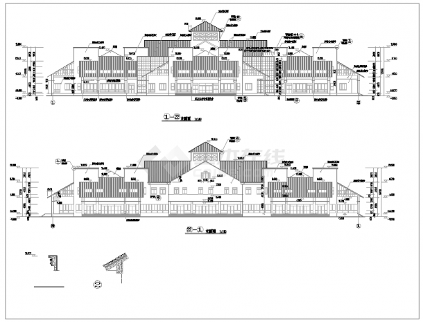 北美风情别墅建筑设计图（共11张）-图一